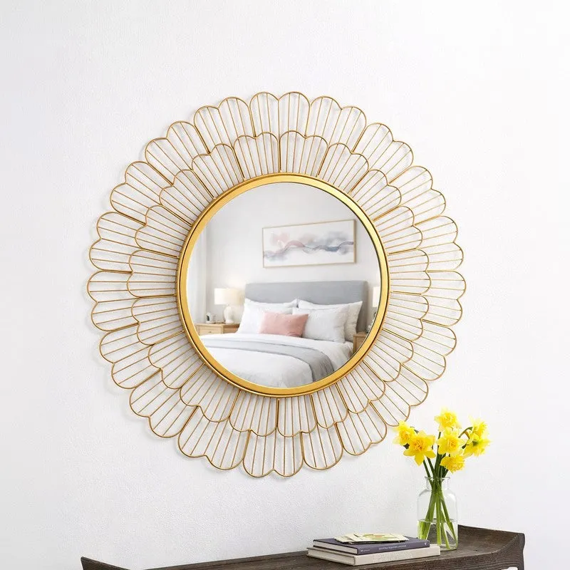 Golden Opal Bloom Wall Mirror media 1
