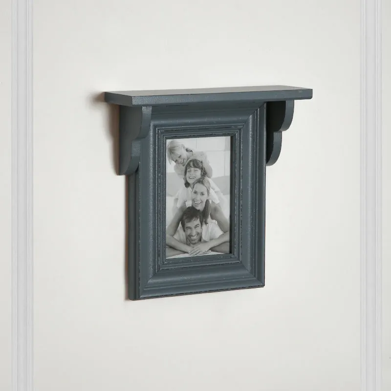 Nero Photo Frame With Wall Shelf - Grey media 4