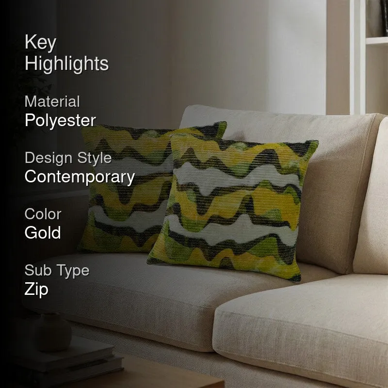 RythmFlow Cushion Cover (Yellow) - Set Of Two media 2