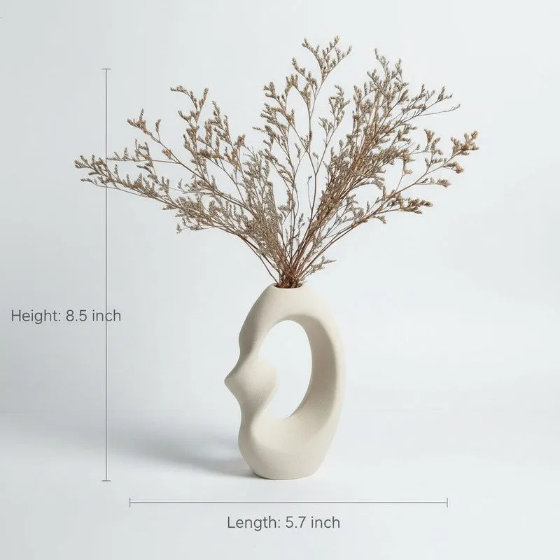 Solune Minimal Stem Ceramic Vase - Ivory media 6
