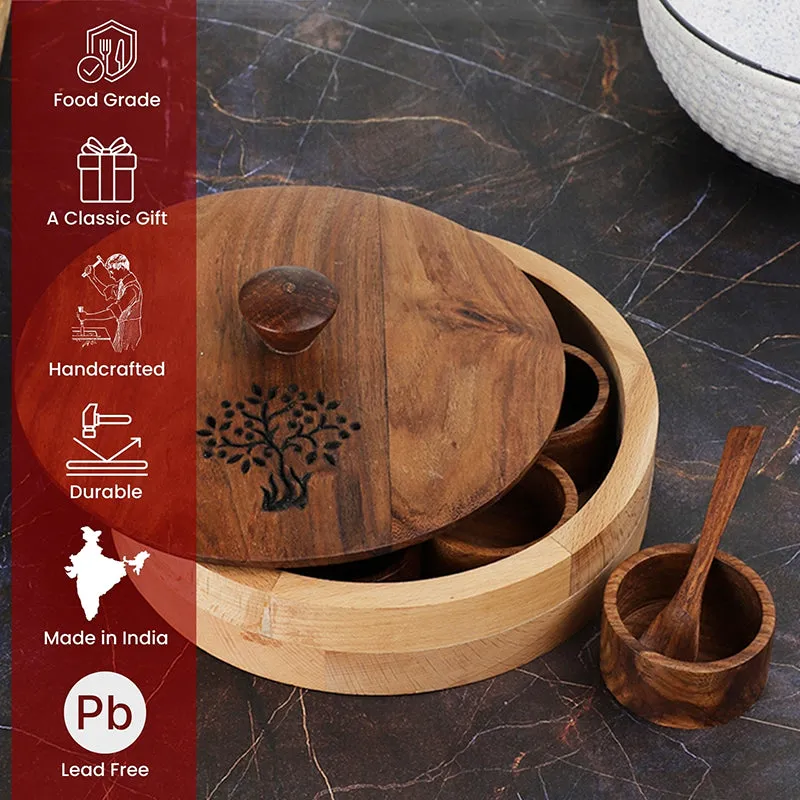 Canela Wood Masala Box - Nine Piece Set media 6