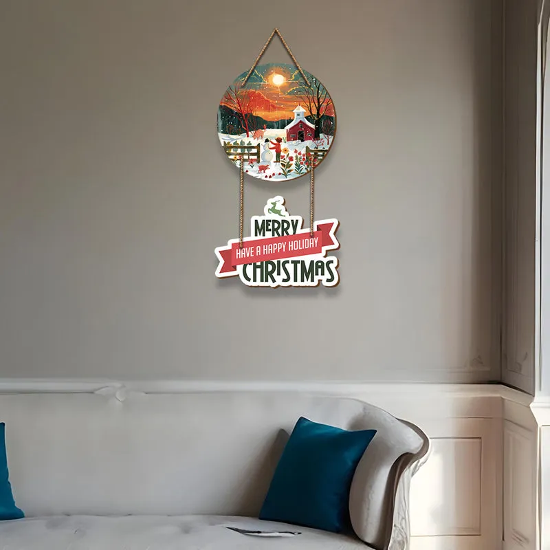 Merry Little Christmas Cottage Wood MDF Wall Hanging media 4