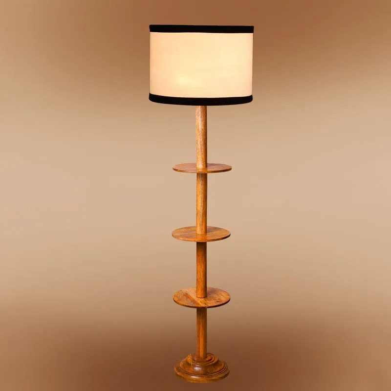 LumiCrate Tower Wooden Floor Lamp - White & Black media 6