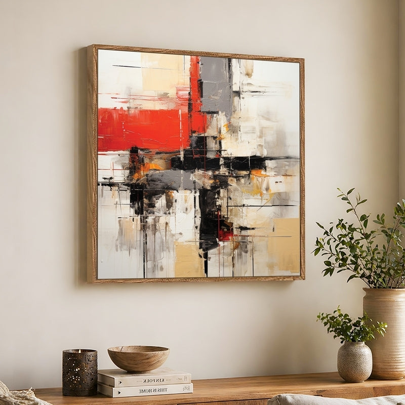 Abstract Strokes Canvas Wall Art With Frame