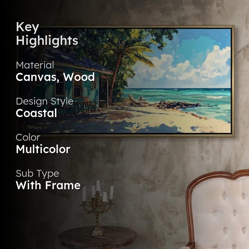 Aquamarine Canvas Wall Painting With Frame media 2