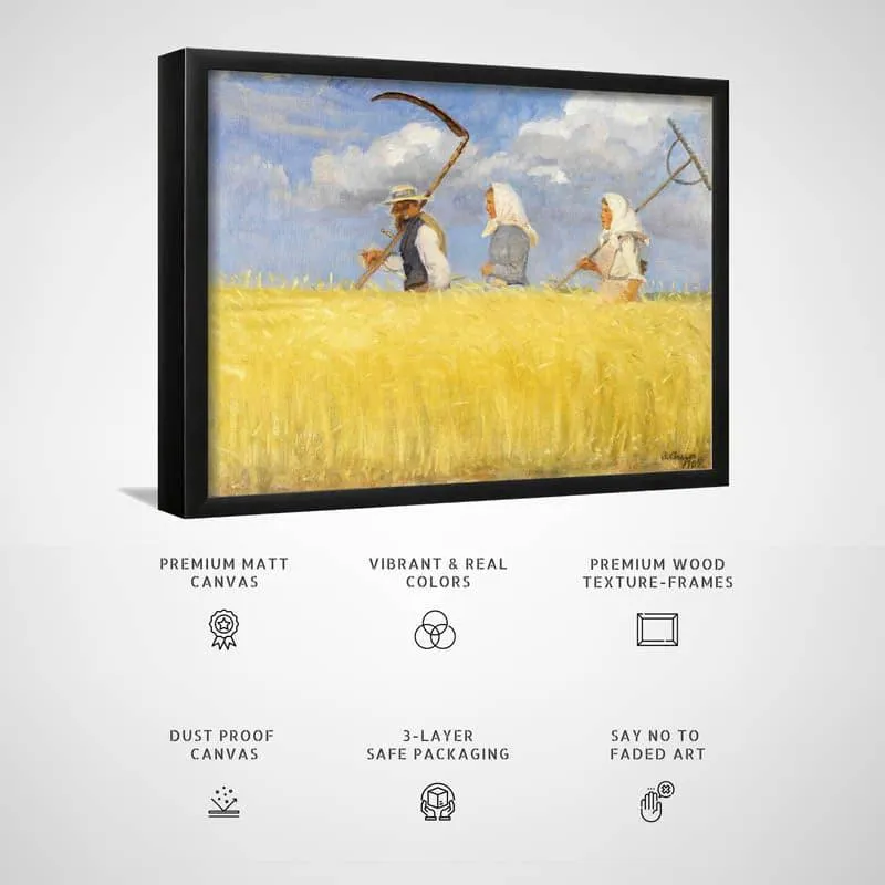 Harvesters By Anna Ancher - Black Frame media 4