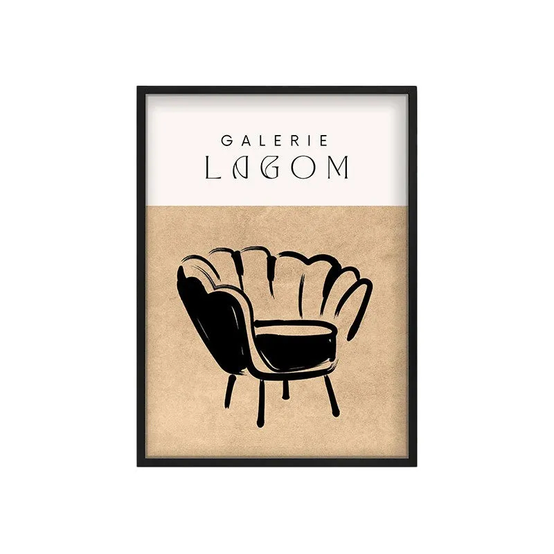 Lagom Lounge Canvas Wall Painting With Black Frame media 3