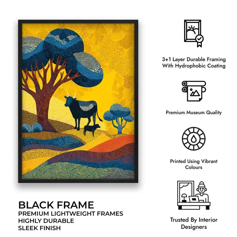Sunlit Canvas Wall Painting With Black Frame media 10