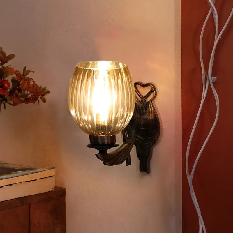 Royal Amber Antique Glass Wall Lamp media 3
