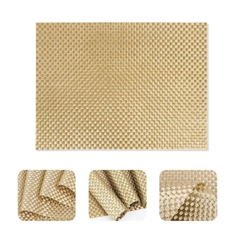 Vionne Golden Rectangle PVC Table Mats - Set Of Two media 6