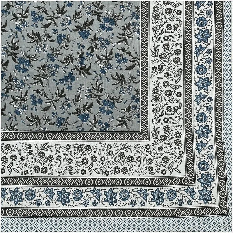 Florava Cotton Bedsheet (Grey,Blue) - 240 TC media 7