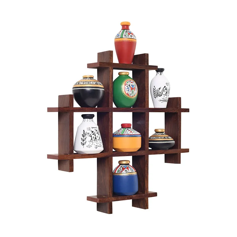 Forest Frame Warli Terracotta & Wood Wall Accent - Nine Piece Set media 4