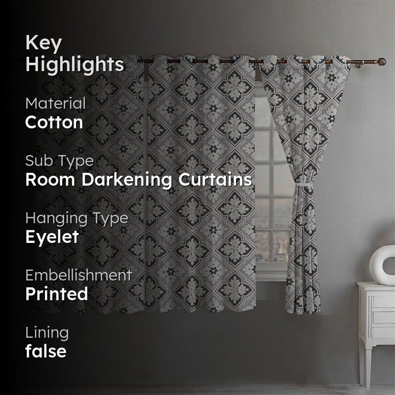 Damask Charm Room Darkening Curtain - Set Of Three media 2