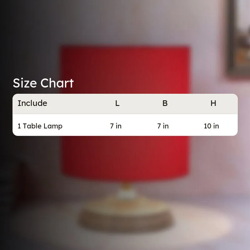 Bisara Pebble Solid Mango Wood Table Lamp - Red, Brown media 7