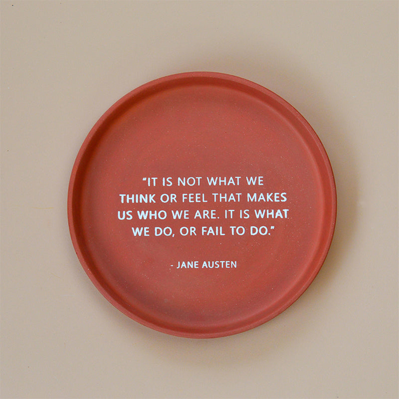 Jane Austen Quote Terracotta Wall Plate media 4