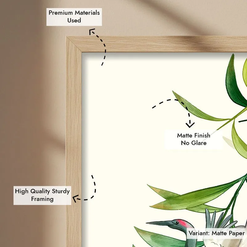 Marshland Majesty Botanical Archival Paper Wall Art - Natural Brown Frame media 6