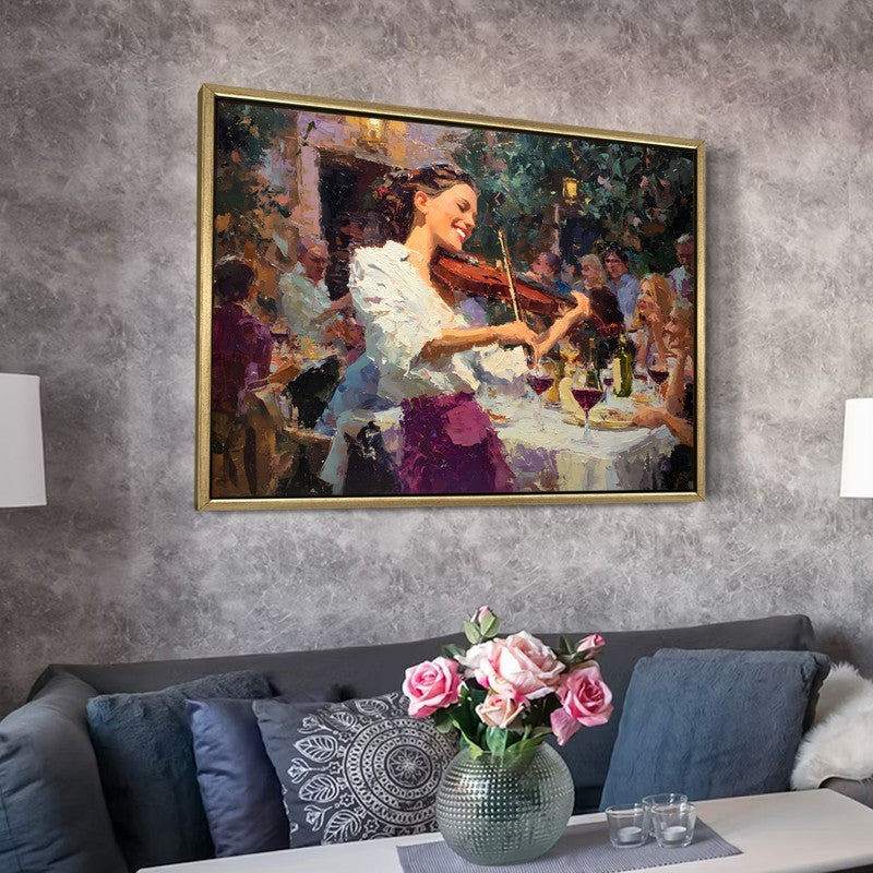 Violin Serenade Canvas Wall Painting With Frame media 6