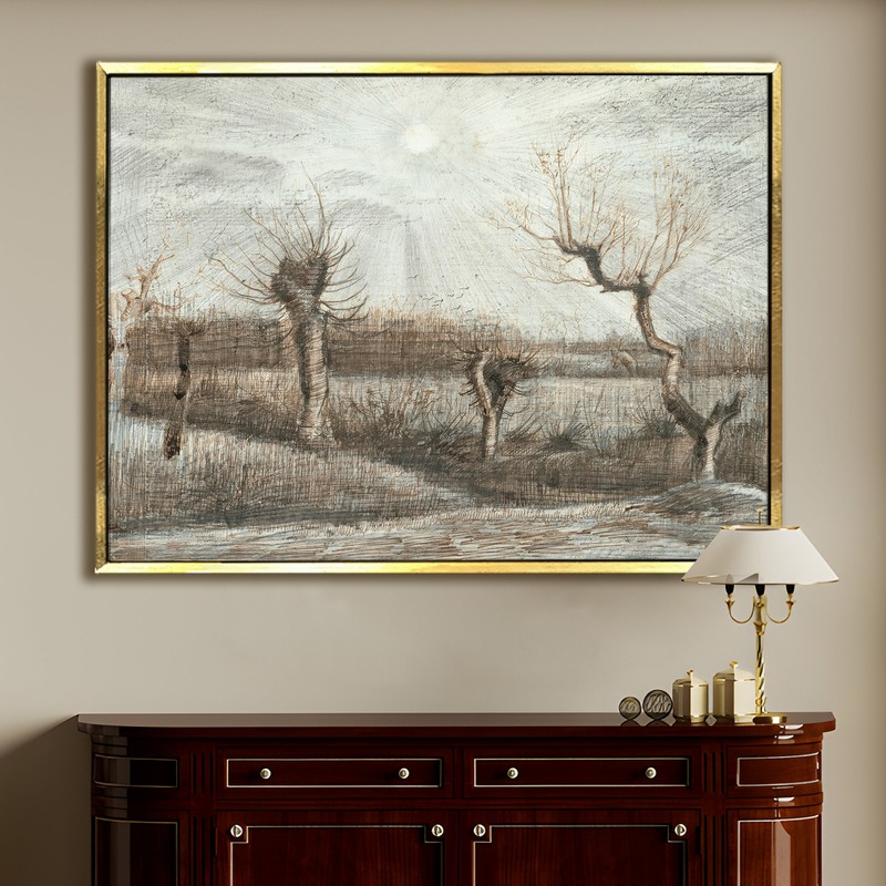 Bare Orchard Canvas Wall Painting With Frame
