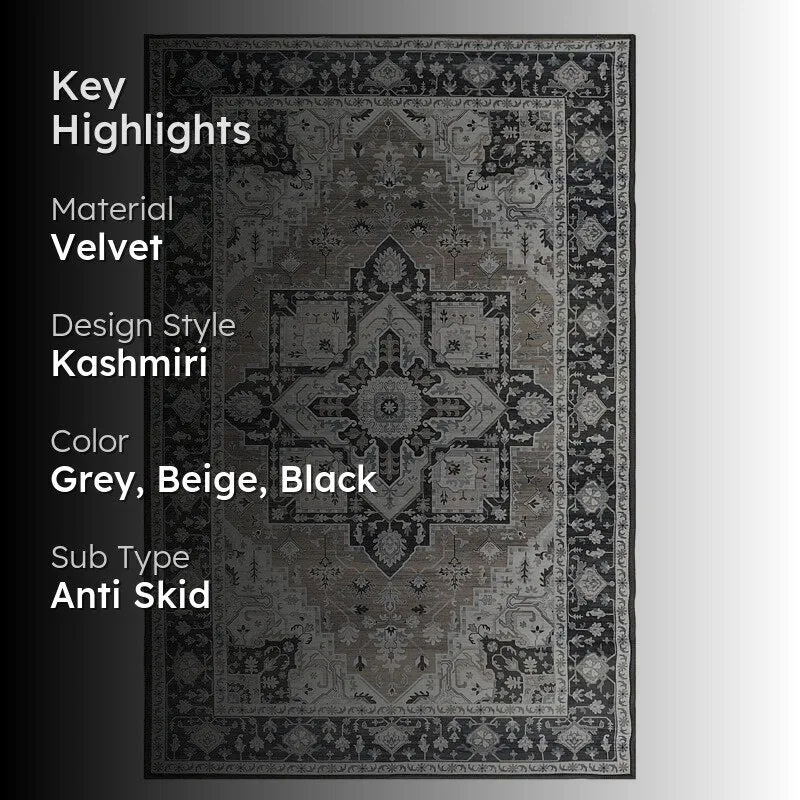 Lysandra Velvet Rectangle Anti-Skid Carpet media 2