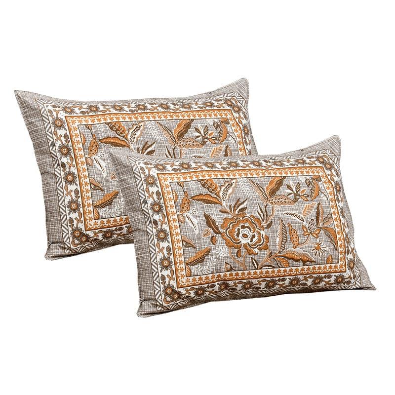 Tridha Floral Cotton Bedsheet (Brown) - 180 TC media 5