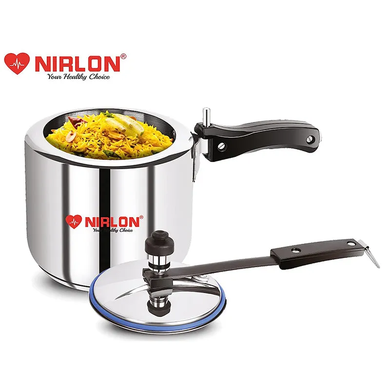 Nirlon Steel Pressure Cooker - 2000 mL/ 7 Inches media 3