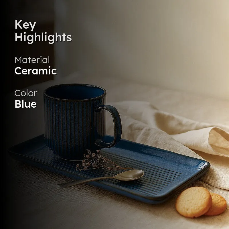 Cristie Ribbed Mug And Tray Set (Cobalt) - Set Of Two media 2