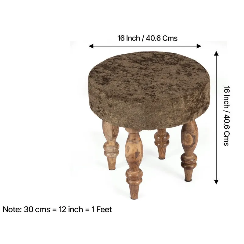 Rirox Sheesham Wooden Stools (Brown) - Set Of Two media 10
