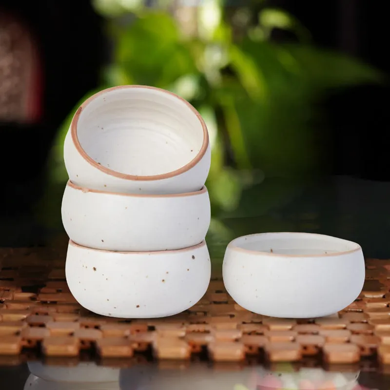 Cera Specks Snack Bowl (White/150 mL Each) - Set Of Four media 1