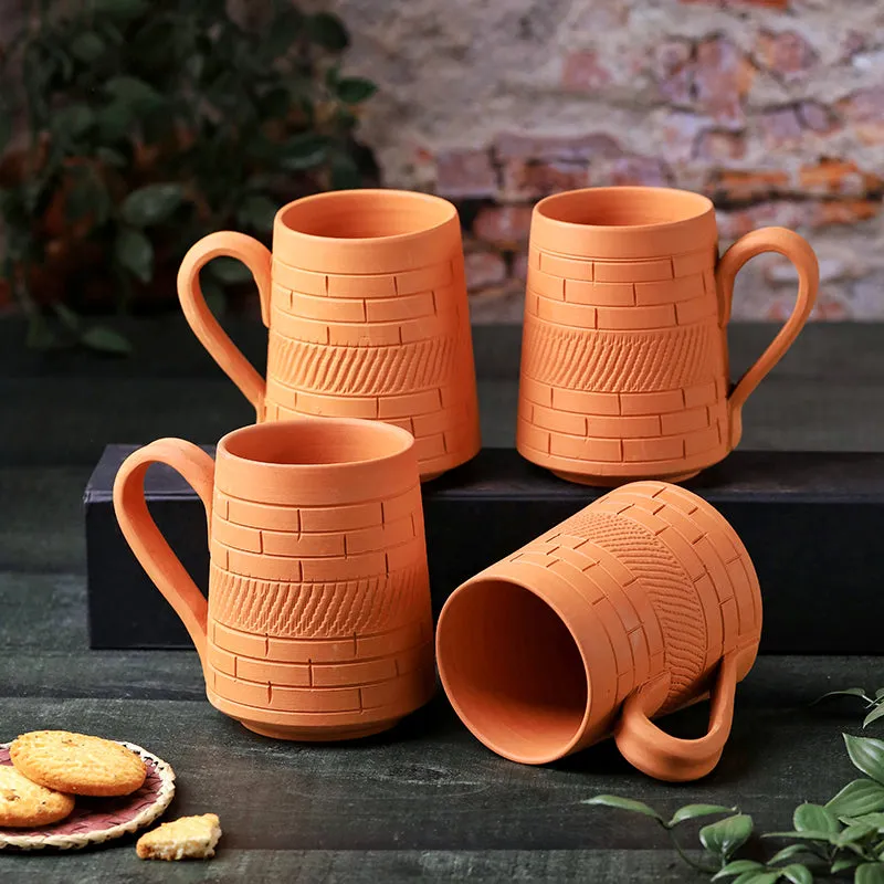 Praharsha Terracotta Coffee Mug (400 mL Each) - Set of Four media 3