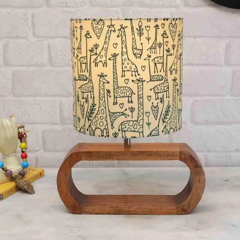 Tall Tales Oblong Fabric Table Lamp - Brown,Beige media 1