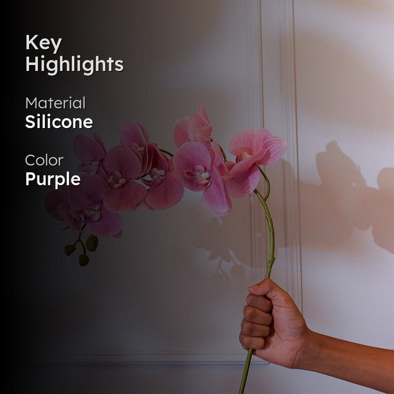 Faux Orchid Flower Stick (Wine) - 32 CM media 2