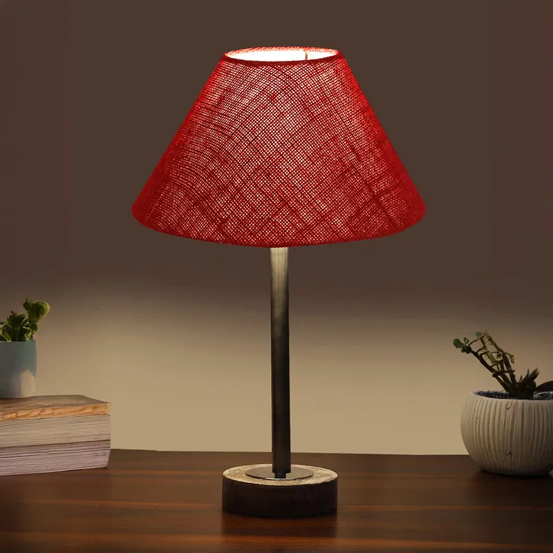 Sienna II Rodin Wooden Table Lamp - Maroon,Silver,White media 1