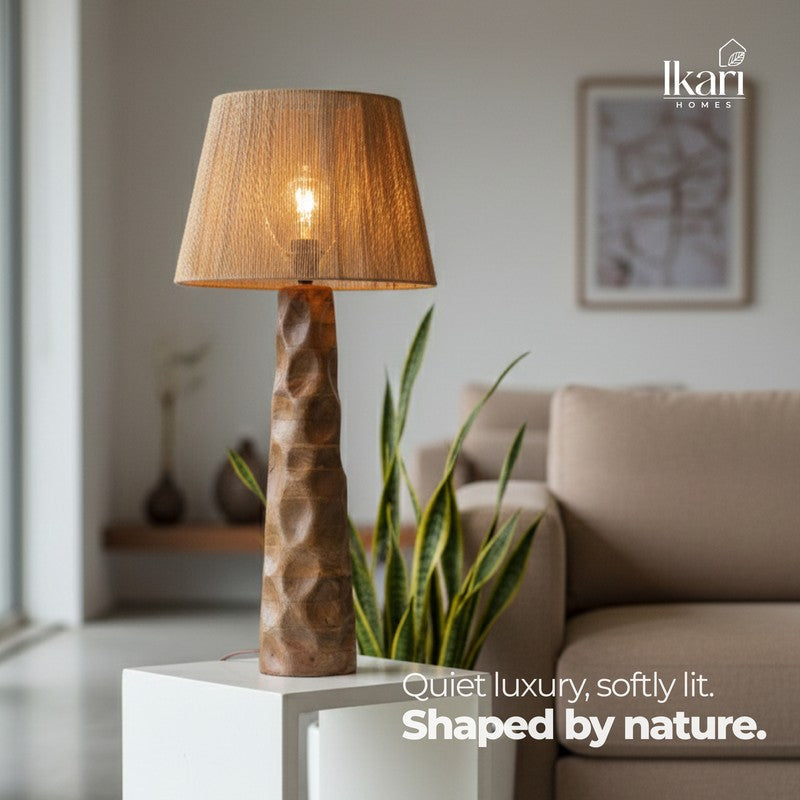 Sculpted Raffia Mango Wood Floor Lamp media 12