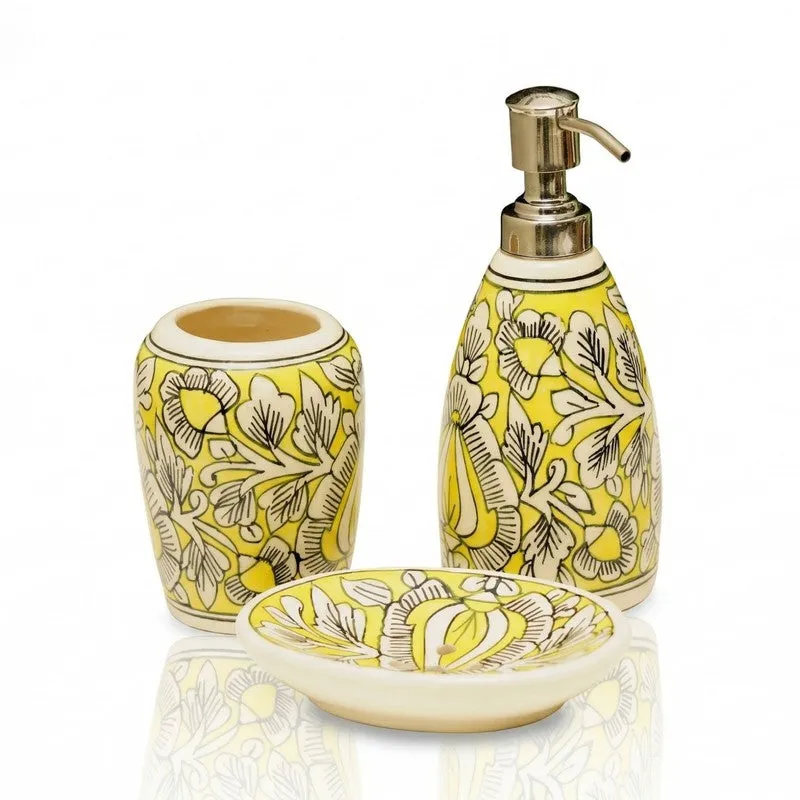 Bloom Bath Ceramic Bathroom Set - Three Piece Set media 3