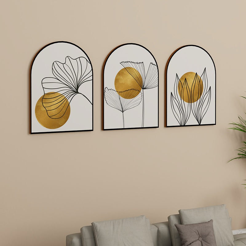 Golden Dream Floral Wall Painting