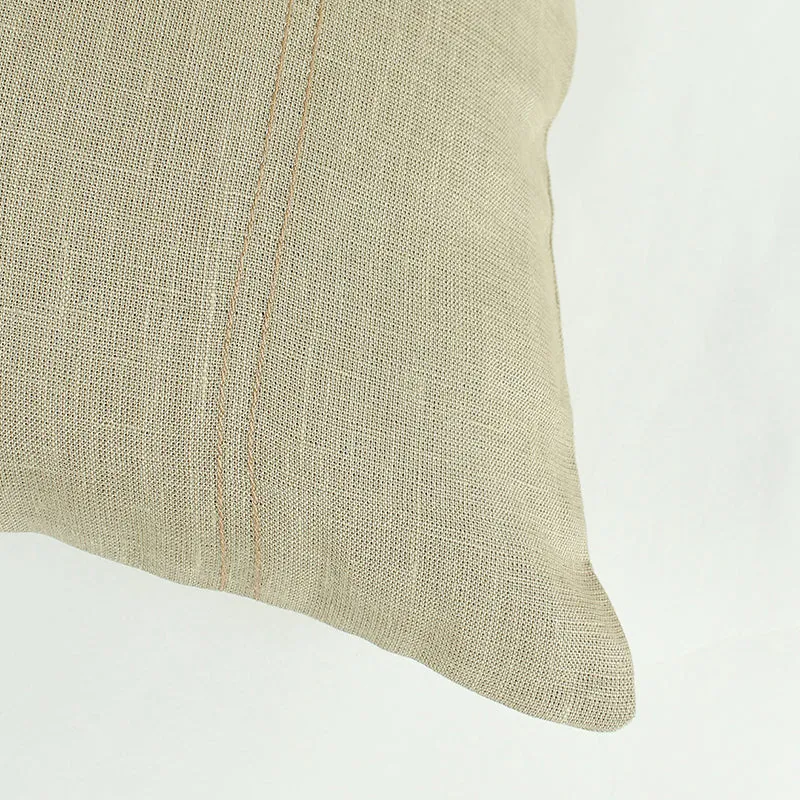 Scandi Soft Solid Cotton Cushion Cover (Beige) - Set Of Two media 4