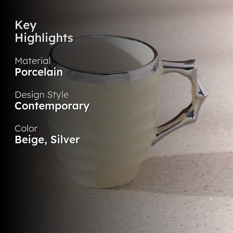 Raleigh Porcelain Coffee Mug (350 mL) - Beige media 2