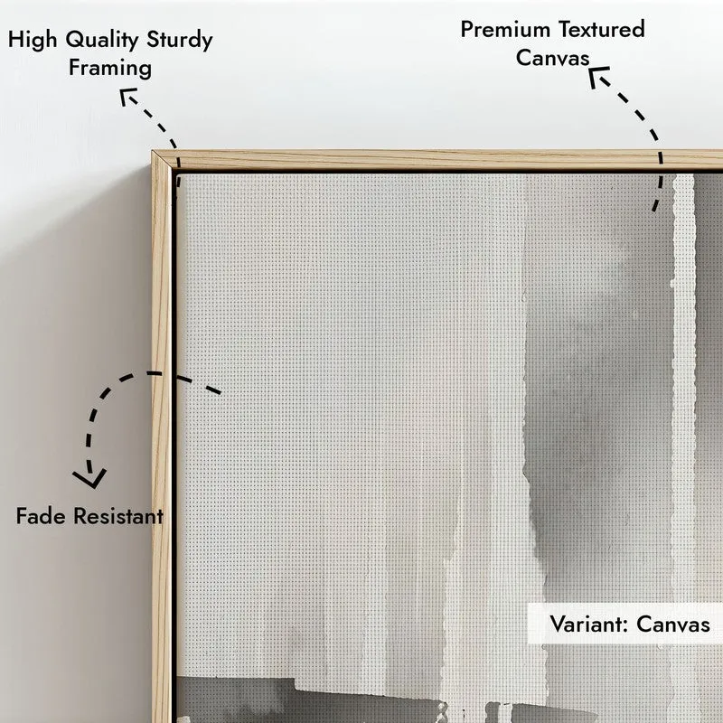 Ink Migration Framed Canvas Archival Canvas Wall Painting - Natural Brown Frame media 5