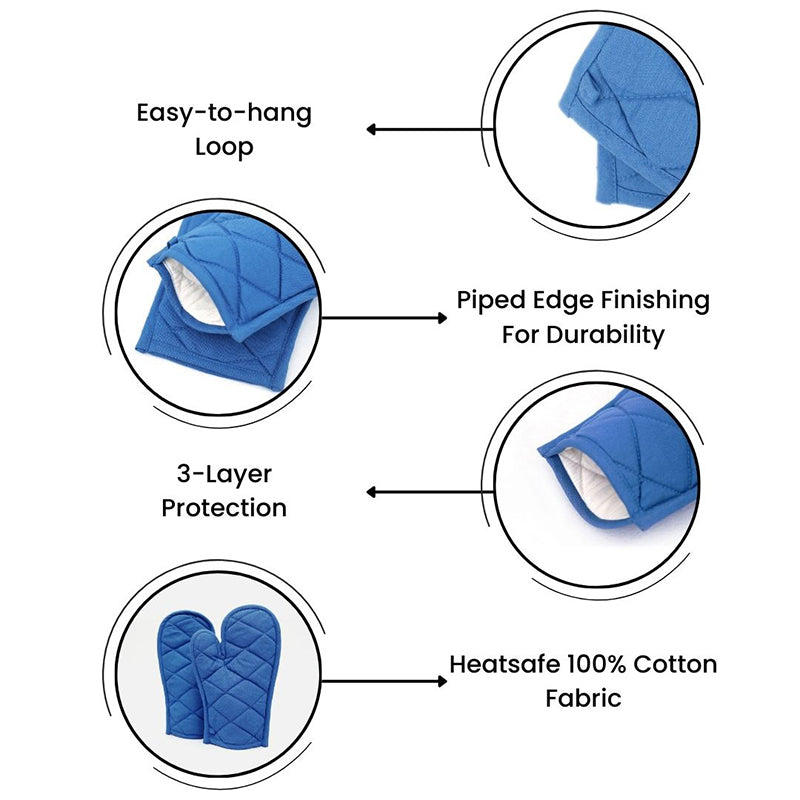 Swayam Garde Kitchen Gloves (Blue) - Set Of Two media 7