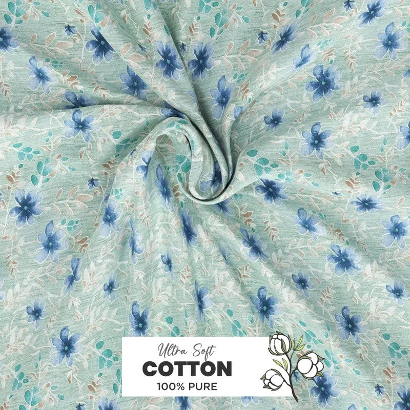 Nyric Cotton Bedsheet (Blue) - 144 TC media 5
