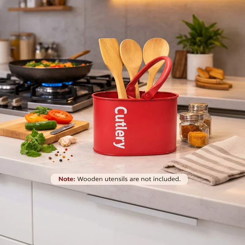 HomePlus Sturdy Cutlery Stand - Red media 4