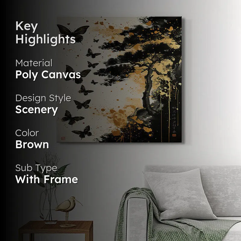Silhouette Butterflies Wall Painting media 2