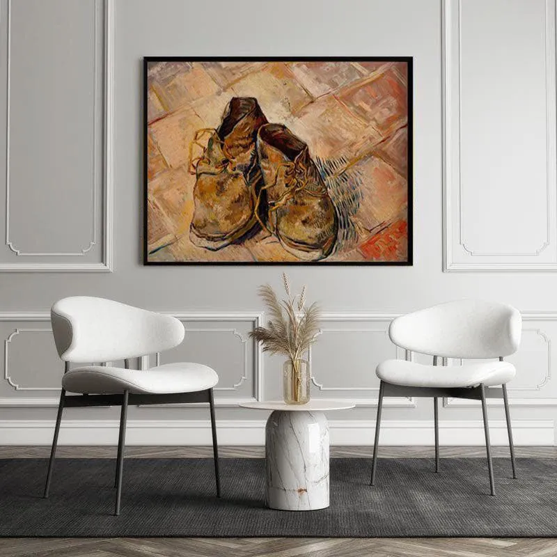 Canvas Painting Of Shoes By Vincent Van Gogh - Black Frame media 5