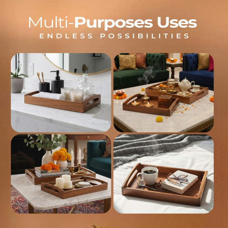 Festive Hosting Acacia Wood Serving Tray media 6