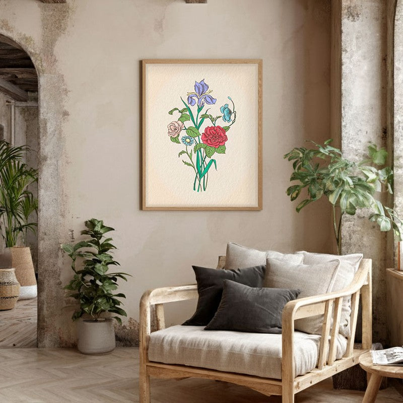 Garden Bliss Archival Paper Wall Art  - Natural Brown Frame media 4