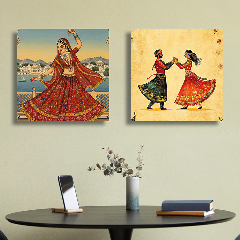 Dance Tribe Canvas Wall Art - Set Of Two