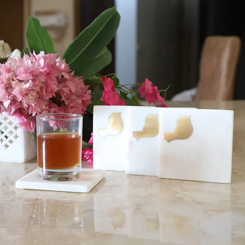 Corsica Bird Marble Coaster - Set Of Four media 1