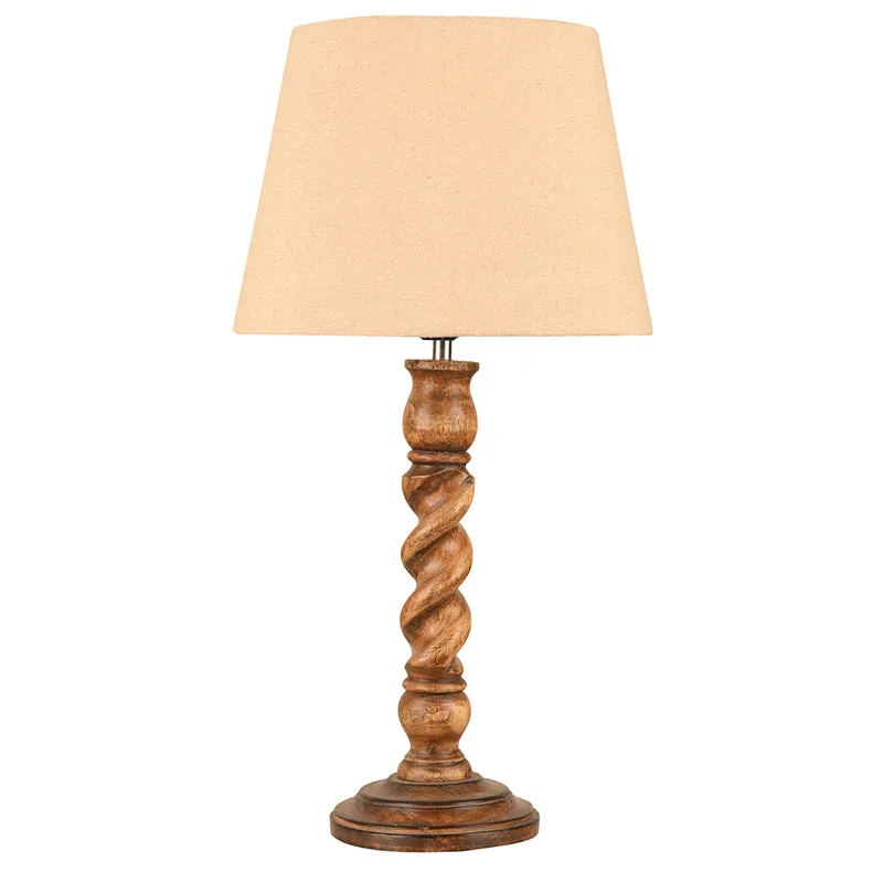Spira Cone Cotton Table Lamp - Beige,Brown media 4