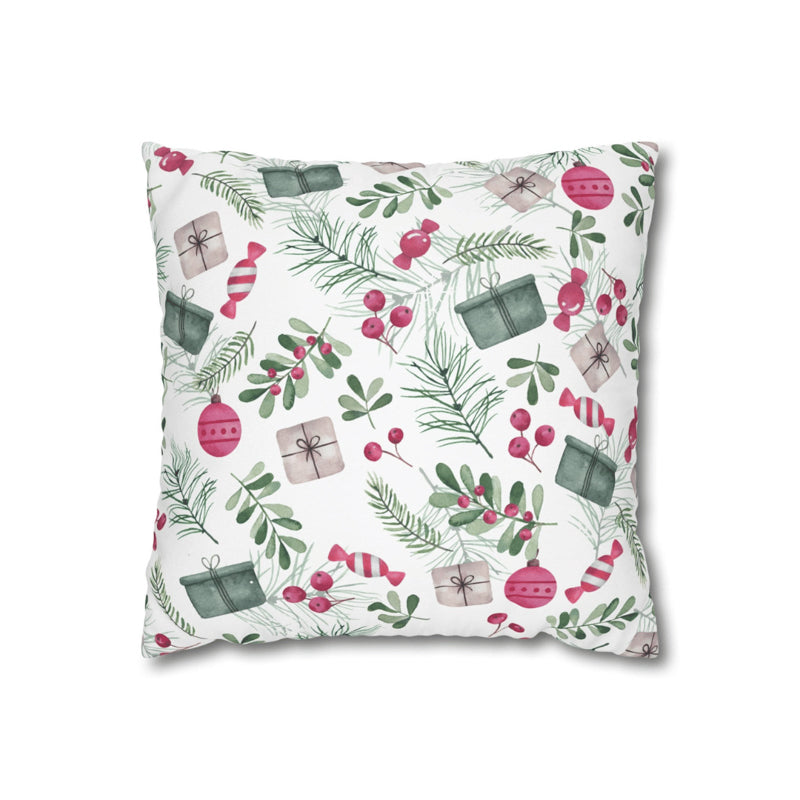 Holiday Doodles Velvet Christmas Cushion Cover media 4