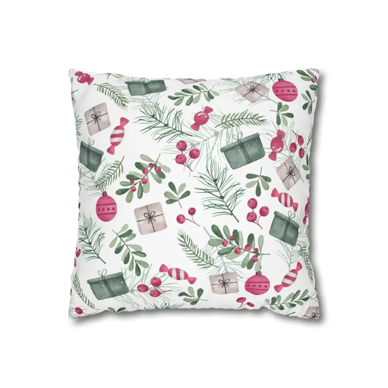 Holiday Doodles Velvet Christmas Cushion Cover media 4